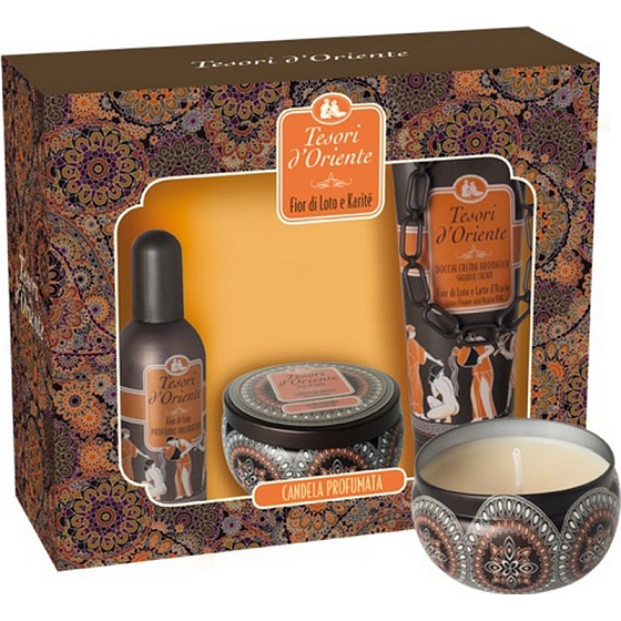 Tesori d Oriente Fior di Loto eau de toilette 100 ml + shower gel 250 ml + oriental candle 109 g, for women gift set