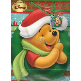 Ditipo Gift paper bag 26 x 13.5 x 32 cm Disney Winnie the Pooh green wreath