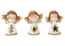 Angel in white knitted dress on standing 8 cm 1 piece