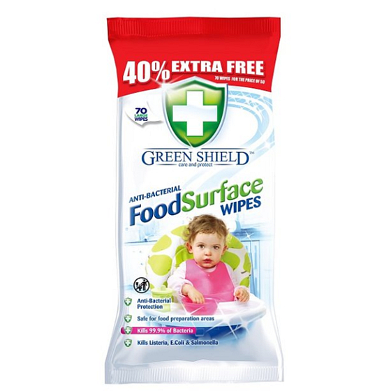 Green Shield Kitchen, dining areas antibacterial cleaning wet wipes 70 pieces