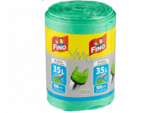 Fino Color Trash bags with handles green, 8 µ, 35 liters 49 x 60 cm, 100 pieces