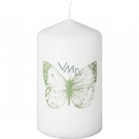 Emocio Candle with print Butterfly white cylinder 58 x 100 mm