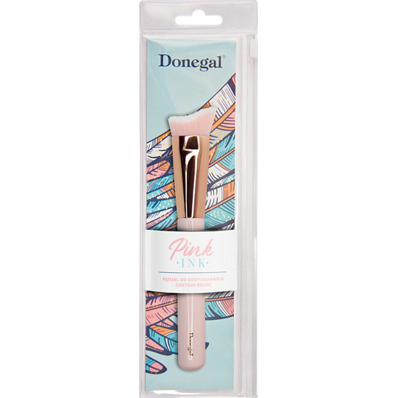 Donegal Pink Ink contour brush with synthetic velvet bristles 16,5 cm