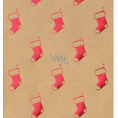 Zöwie Gift wrapping paper 70 x 150 cm Christmas Shining Moments natural red stocking