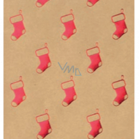 Zöwie Gift wrapping paper 70 x 150 cm Christmas Shining Moments natural red stocking