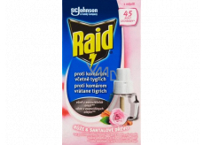 Raid Rose and Sandalwood electric vaporizer liquid mosquito repellent refill 45 nights 27 ml