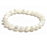 Pearl bracelet elastic natural stone, bead 8 mm / 16 - 17 cm, symbol of femininity