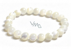 Pearl bracelet elastic natural stone, bead 8 mm / 16 - 17 cm, symbol of femininity