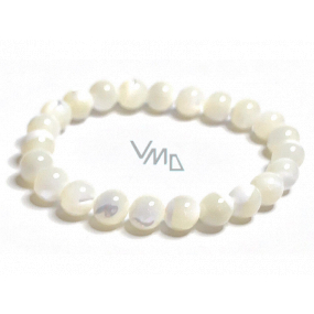 Pearl bracelet elastic natural stone, bead 8 mm / 16 - 17 cm, symbol of femininity