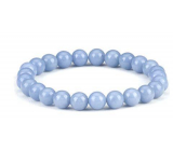 Angelite blue bracelet elastic natural stone, ball 8 mm / 16-17 cm, stone, peace of mind