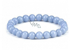 Angelite blue bracelet elastic natural stone, ball 8 mm / 16-17 cm, stone, peace of mind