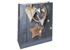 Nekupto Gift paper bag 23 x 18 x 10 cm Christmas decorations blue