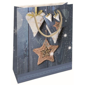 Nekupto Gift paper bag 23 x 18 x 10 cm Christmas decorations blue