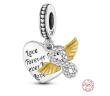 Sterling silver 925 Love Forever, heart, angel wings, infinity, 3in1 love bracelet pendant