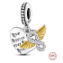Sterling silver 925 Love Forever, heart, angel wings, infinity, 3in1 love bracelet pendant