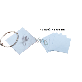 Cleaning cloth - silver cloth blue 8 x 8 cm 10 pieces