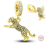 Charm Sterling silver 925 Leopard, animal bracelet pendant