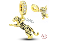 Charm Sterling silver 925 Leopard, animal bracelet pendant