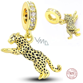 Charm Sterling silver 925 Leopard, animal bracelet pendant