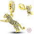 Charm Sterling silver 925 Leopard, animal bracelet pendant