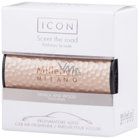 Millefiori Milano Icon Vanilla & Wood car fragrance Metal Shades scent for up to 2 months 47 g