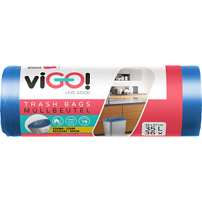 viGO garbage bags, 9 µ, 48 × 57 cm, 35 l, 36 pcs
