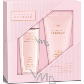 David Beckham Intimately Her perfumed deodorant glass for women 75 ml + body lotion 150 ml, cosmetic set