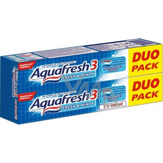 Aquafresh Fresh & Minty Toothpaste 2 x 100 ml, duopack