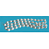 Chain of white balls 2 cm and transparent beads 12 mm and beads, 180 cm
