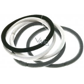 Hair band gray, white, black 5 x 0.4 cm 5 pieces