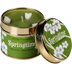 Bomb Cosmetics Springtime - Springtime Scented natural, handmade candle in a tin can burns for up to 35 hours