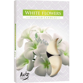 Bispol Aura White Flowers - White flowers of fragrant tealights 6 pieces