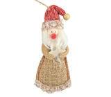 Jute Santa for hanging 13 cm