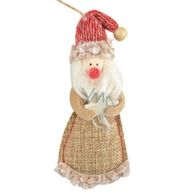 Jute Santa for hanging 13 cm