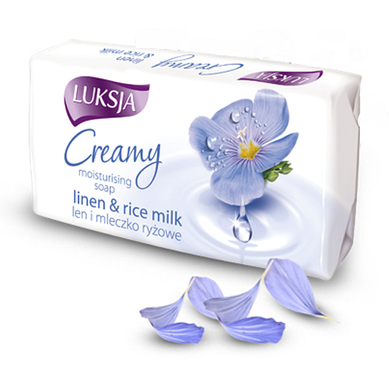 Luksja Creamy Linen & Rice milk - flax and rice milk toilet soap 90 g