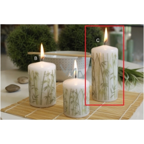 Lima Bamboo candle white cylinder 60 x 120 mm 1 piece