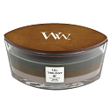 WoodWick Trilogy Cozy Cabin - Cozy Cabin scented candle with a wooden wide wick and lid glass boat 453 g