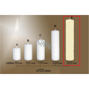 Lima Gastro smooth candle ivory cylinder 60 x 300 mm 1 piece