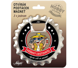 Nekupto Hobby 3-in-1 opener, coaster, magnet Passionate Traveler 10 cm
