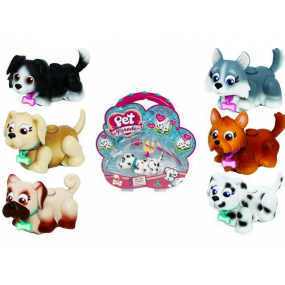 Pet Parade Dog + leash + cube + sticker, picks up a toy, goes on a leash, moves his head and legs, dogs of various kinds
