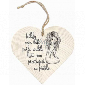 Bohemia Gifts Wooden decorative heart with the print Angels and friends 13 cm