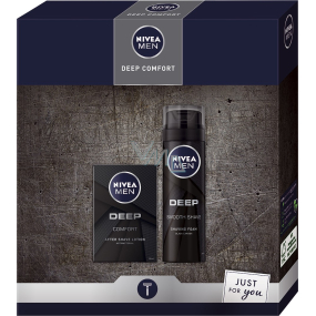 Nivea Men Deep Comfort aftershave 100 ml + shaving foam 200 ml, cosmetic set for men