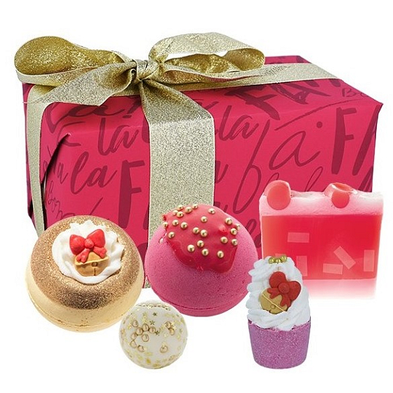 Bomb Cosmetics Fa La La Festive bath bomb 2 x 160 g + glycerin soap 100 g + butter ball 30 g + bath melt 50 g, cosmetic set