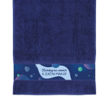 Albi Towel Don't wait for space dark blue 90 x 50 cm