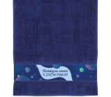 Albi Towel Don't wait for space dark blue 90 x 50 cm