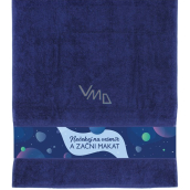 Albi Towel Don't wait for space dark blue 90 x 50 cm