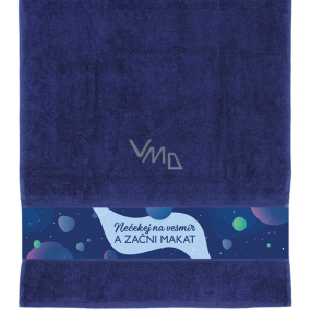 Albi Towel Don't wait for space dark blue 90 x 50 cm