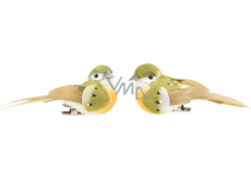 Bird on clip green 8 cm 2 pieces