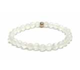 Selenite/Alabaster bracelet elastic natural stone, ball 6 mm / 16 - 17 cm, angelic energy