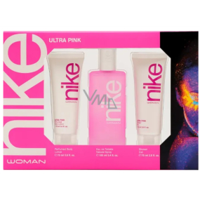 Nike Ultra Pink Woman eau de toilette 100 ml + body lotion 75 ml + shower gel 75 ml, gift set for women